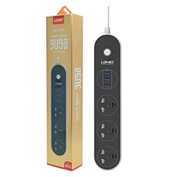PRISE LDNIO 3 PRISES EN 1.6M 3USB 3301
